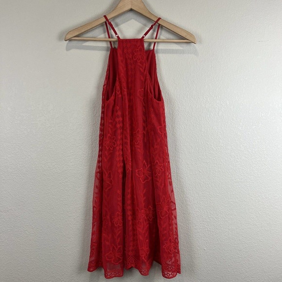 Altard State Red Lace Halter Dress Sleeveless Party Cocktail Mini Size S - Picture 4 of 10
